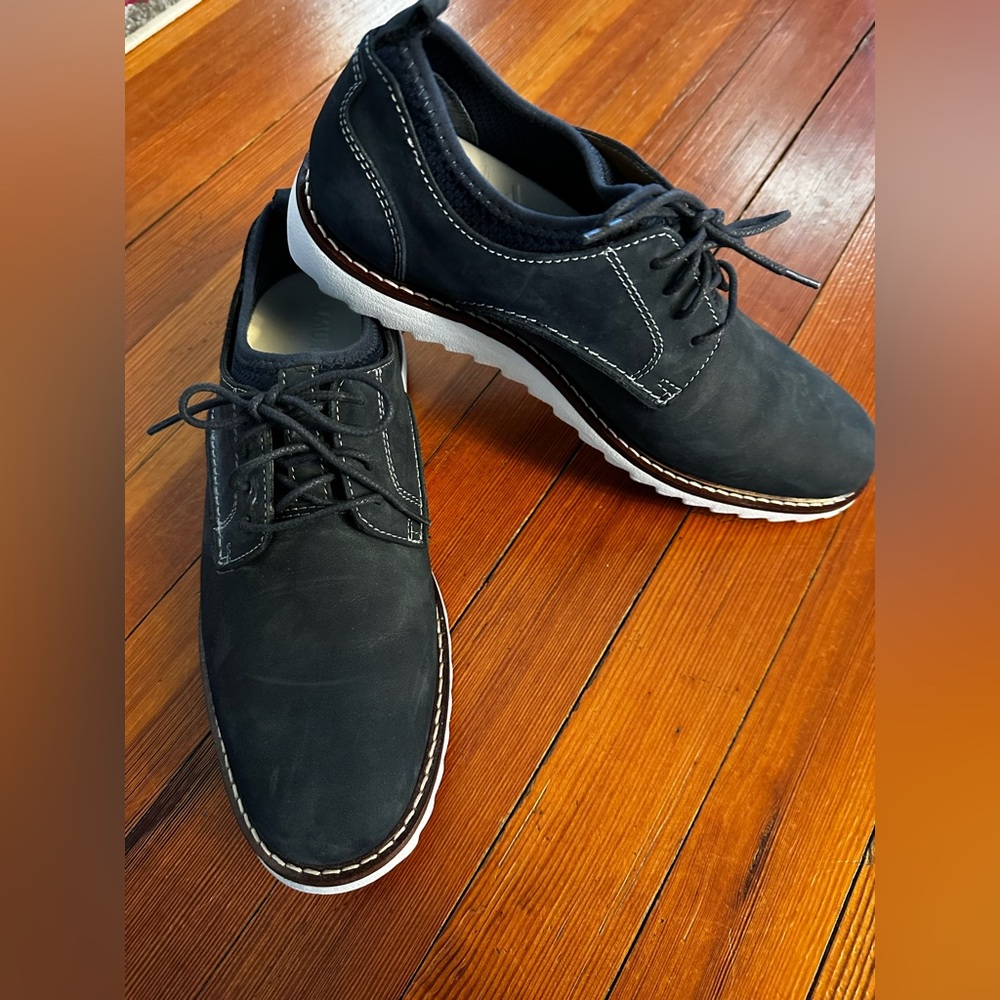 Johnston and Murphy Blue Suede Leather Oxford Shoes sz 8.5 NWOB